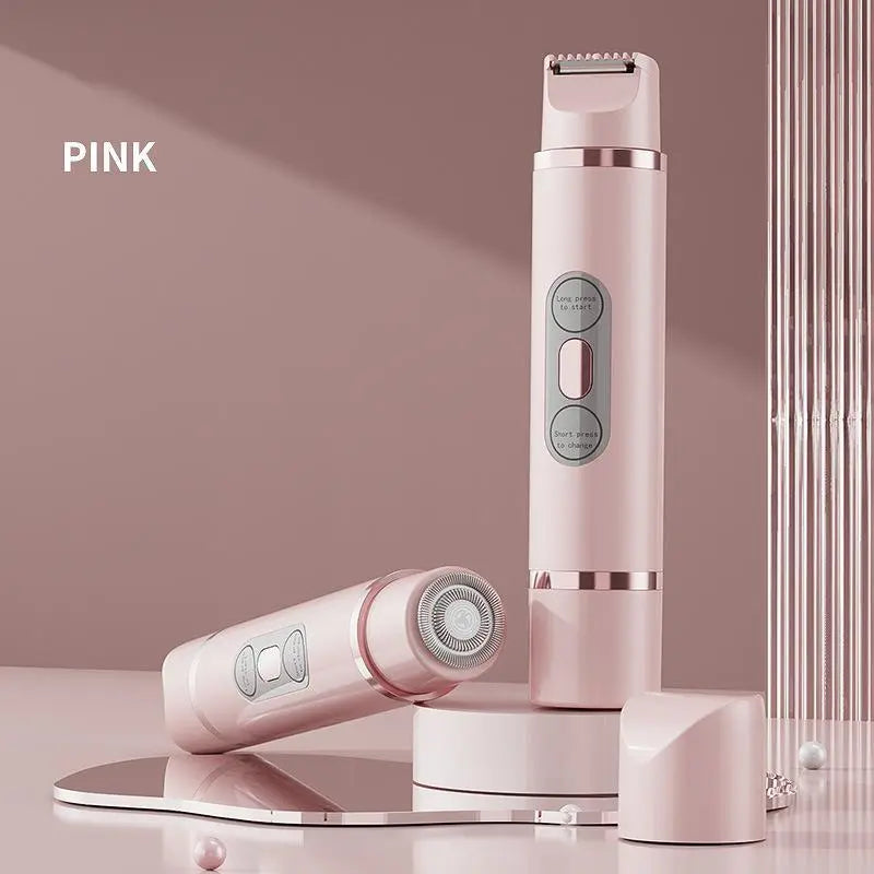 Afeitadora eléctrica 2 en 1 para mujer, 1 caja recargable y accesorios, recortadora corporal para uso en seco y húmedo, ideal para casa y viajes, Halloween y Navidad.