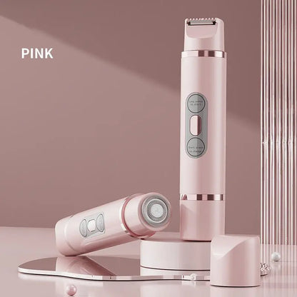 Afeitadora eléctrica 2 en 1 para mujer, 1 caja recargable y accesorios, recortadora corporal para uso en seco y húmedo, ideal para casa y viajes, Halloween y Navidad.
