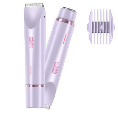 Afeitadora eléctrica 2 en 1 para mujer, 1 caja recargable y accesorios, recortadora corporal para uso en seco y húmedo, ideal para casa y viajes, Halloween y Navidad.
