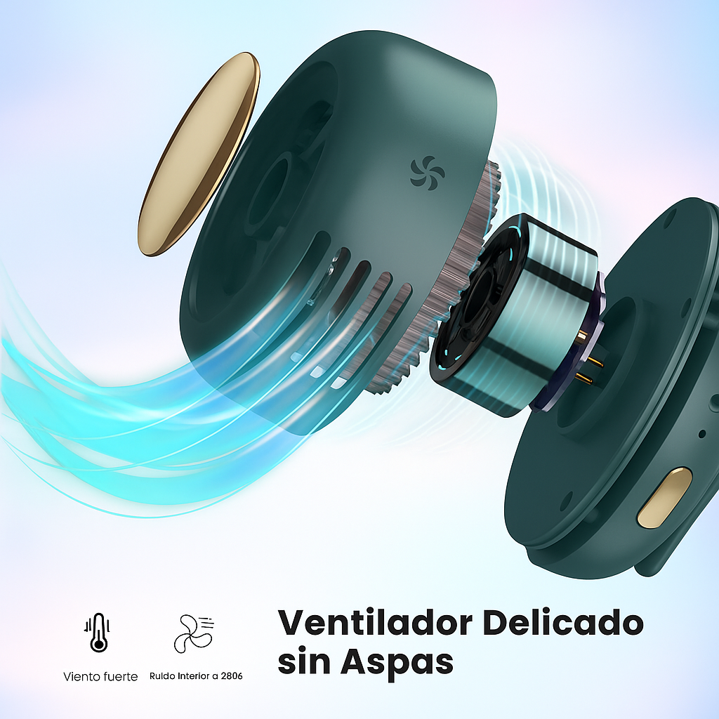 Mini ventilador eléctrico portátil silencioso sin aspas