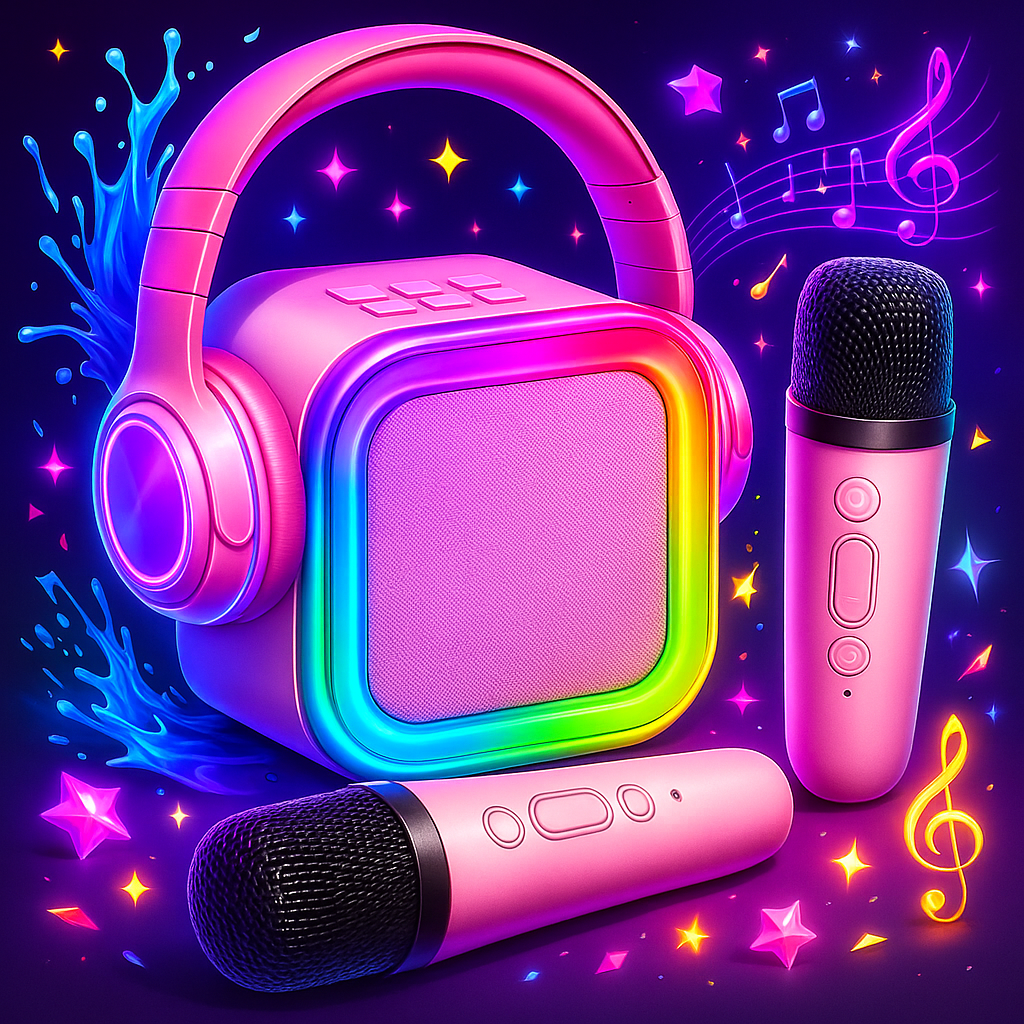 Altavoz Karaoke Inalámbrico Portátil Mini K12 con Doble Micrófono de Alta Calidad