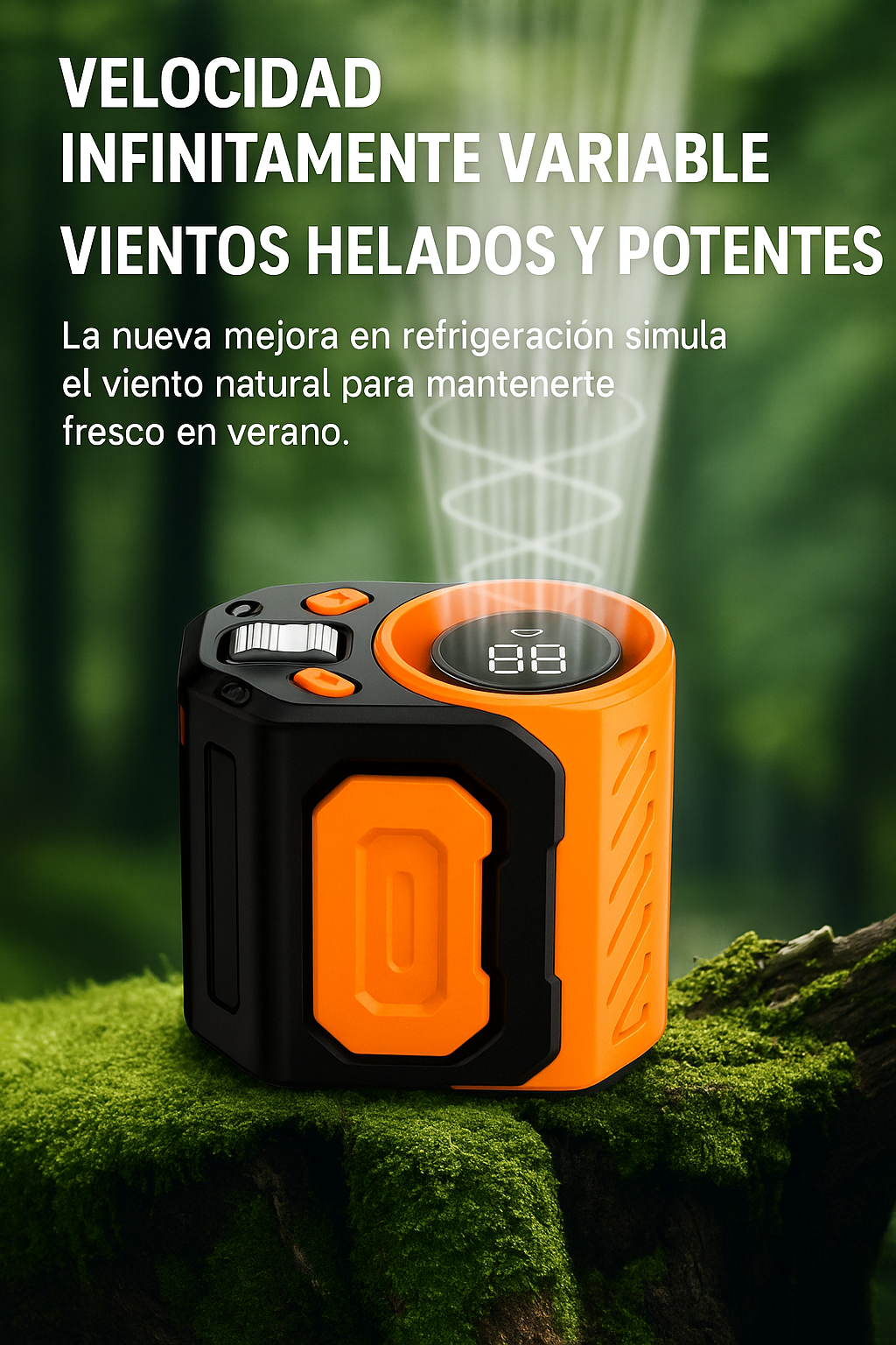 Ventilador portátil, ventilador de cintura recargable por USB con clip y banco de energía, ventilador personal para viajes al aire libre y campamentos