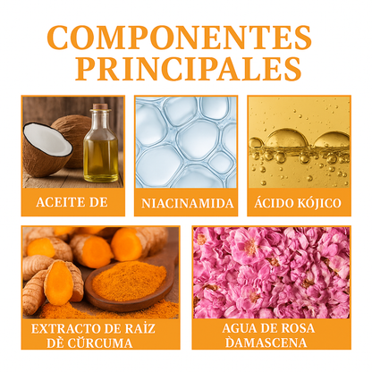 Etiqueta privada HOYGI Reparación de limpieza profunda Acné Iluminador Ácido Kójico Limpiador de cúrcuma Espuma de lavado de cara 100ml
