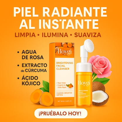 Etiqueta privada HOYGI Reparación de limpieza profunda Acné Iluminador Ácido Kójico Limpiador de cúrcuma Espuma de lavado de cara 100ml