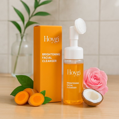 Etiqueta privada HOYGI Reparación de limpieza profunda Acné Iluminador Ácido Kójico Limpiador de cúrcuma Espuma de lavado de cara 100ml