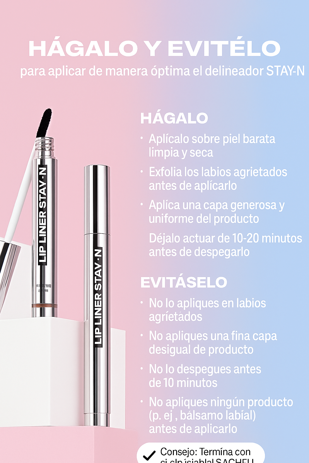 Delineador de labios de tatuaje desprendible