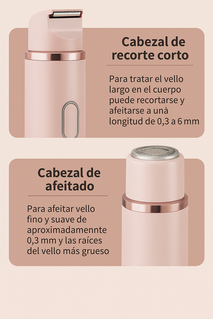Afeitadora eléctrica 2 en 1 para mujer, 1 caja recargable y accesorios, recortadora corporal para uso en seco y húmedo, ideal para casa y viajes, Halloween y Navidad.