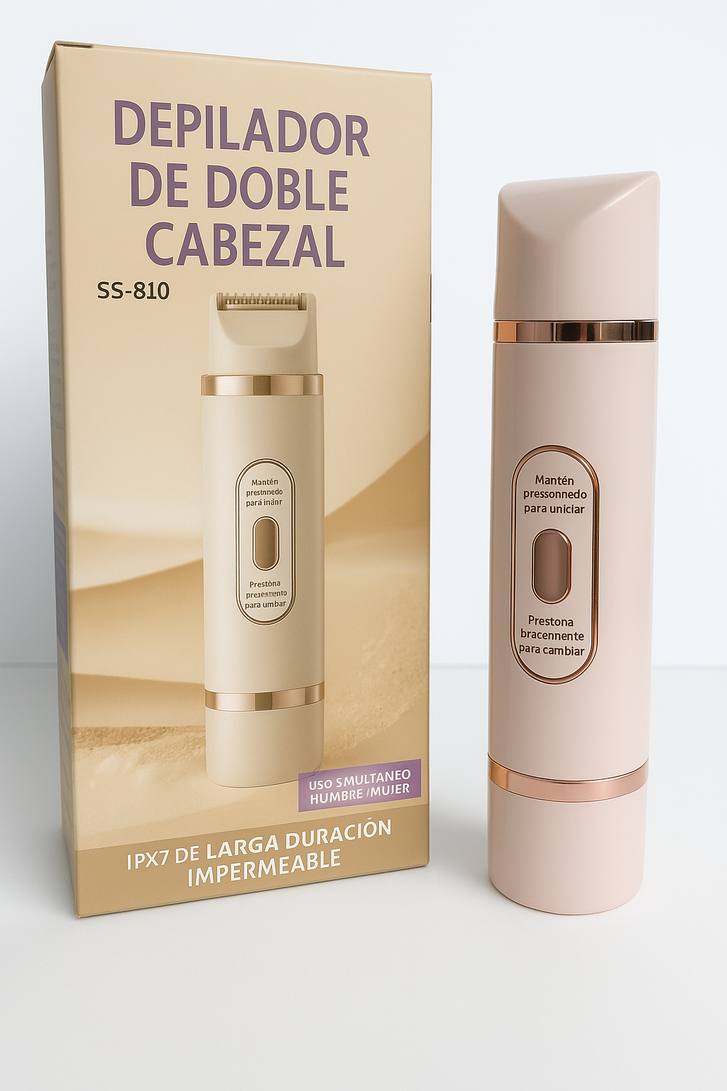 Afeitadora eléctrica 2 en 1 para mujer, 1 caja recargable y accesorios, recortadora corporal para uso en seco y húmedo, ideal para casa y viajes, Halloween y Navidad.