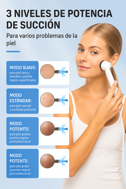 Limpiador de poros faciales HD Visual para el hogar con cámara 3 modos de ajuste para limpieza profunda Removedor de espinillas al vacío