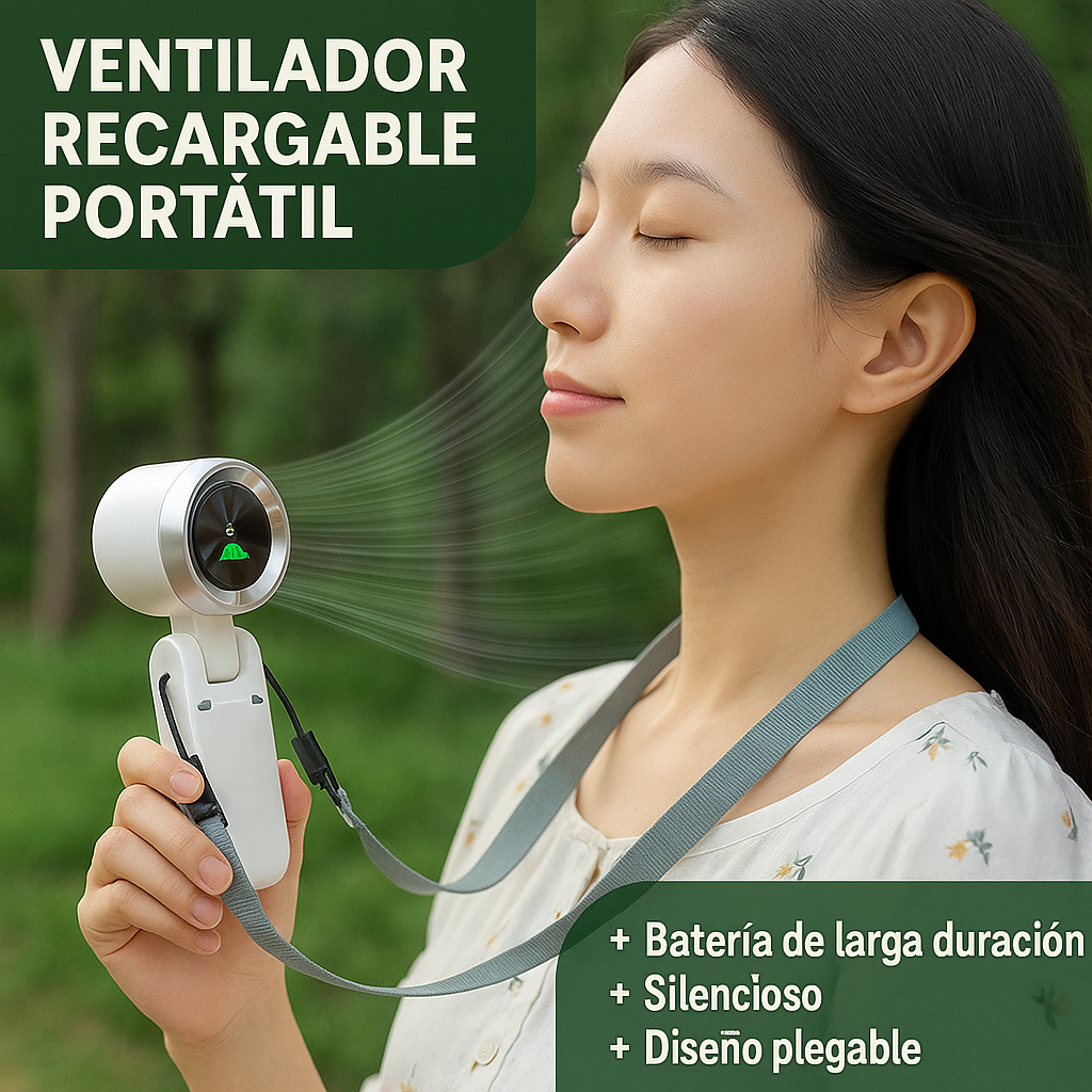 Mini ventilador turbo 3 en 1, potente ventilador de viento plegable de 180° con 5 velocidades