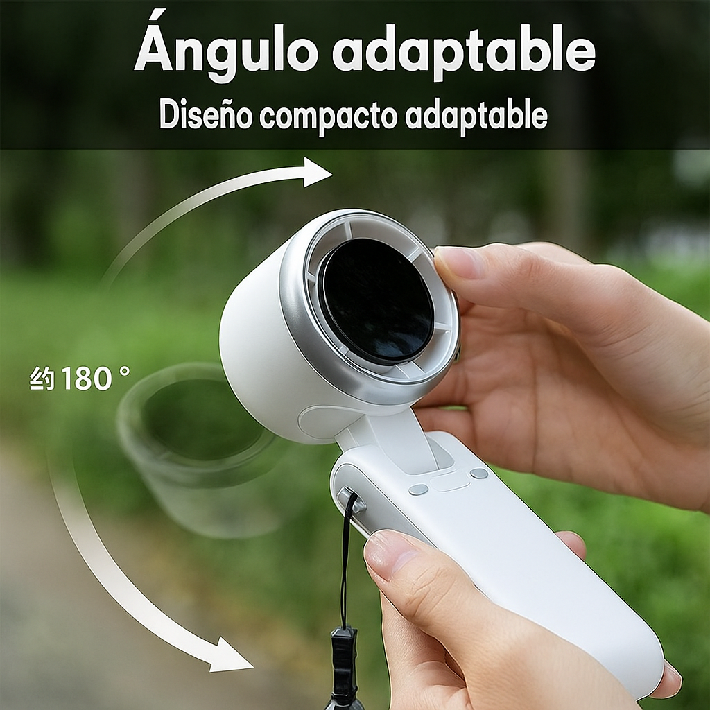 Mini ventilador turbo 3 en 1, potente ventilador de viento plegable de 180° con 5 velocidades