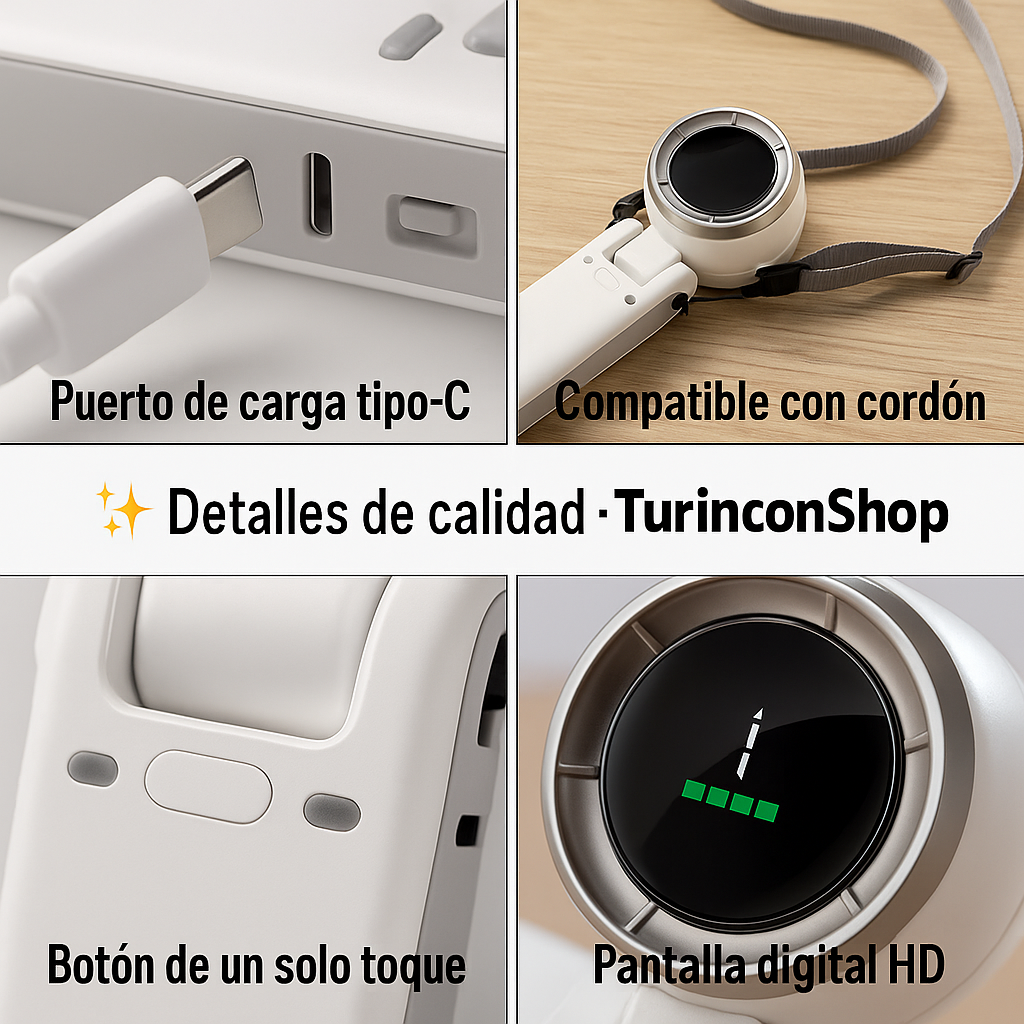 Mini ventilador turbo 3 en 1, potente ventilador de viento plegable de 180° con 5 velocidades