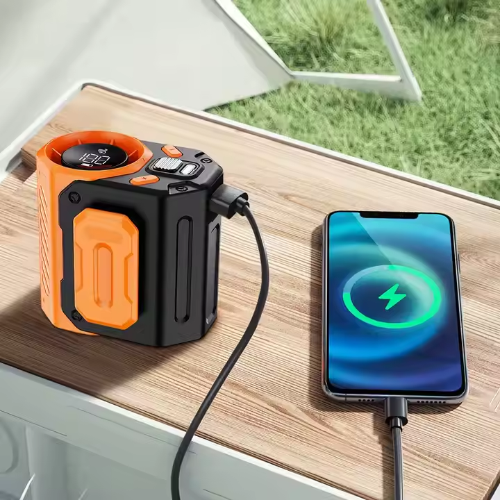 Ventilador portátil, ventilador de cintura recargable por USB con clip y banco de energía, ventilador personal para viajes al aire libre y campamentos